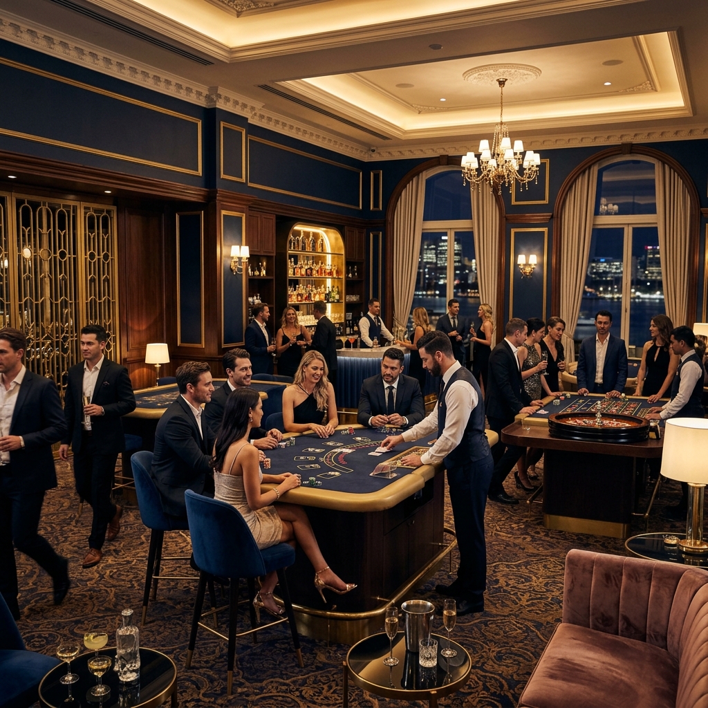 Elegant adult casino lounge interior