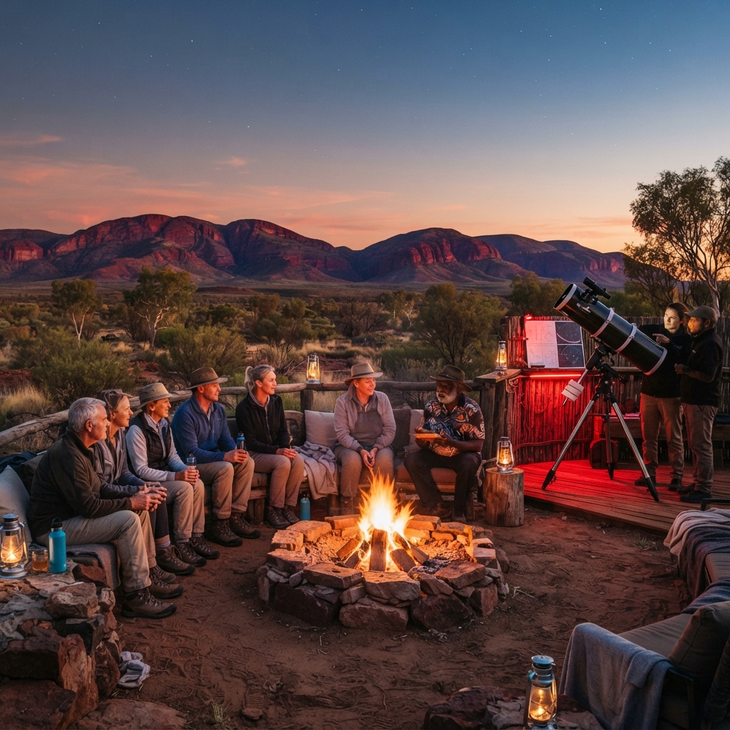 Outdoor desert experience at sunset