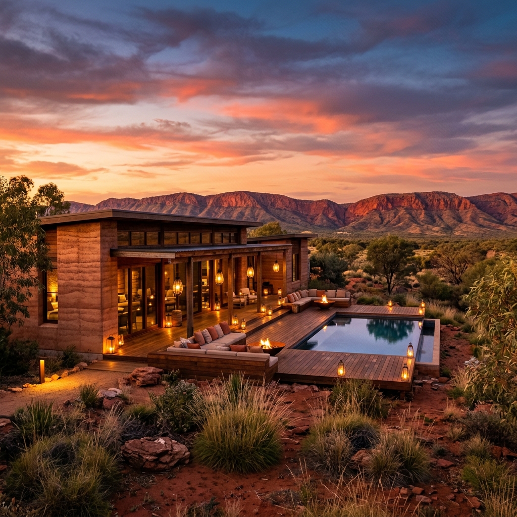 Red Sands Casino Lodge at sunset