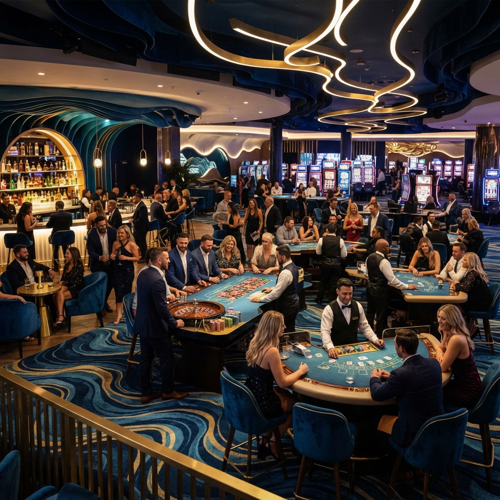 Modern adult casino and cocktail lounge