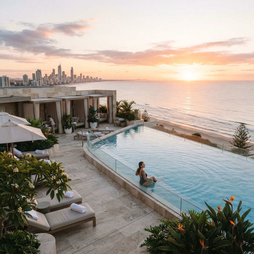 Coastal spa and rooftop pool
